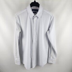 Mizzen + Main Shirt Mens Large White Blue Check Label Leeward Trim Button Up